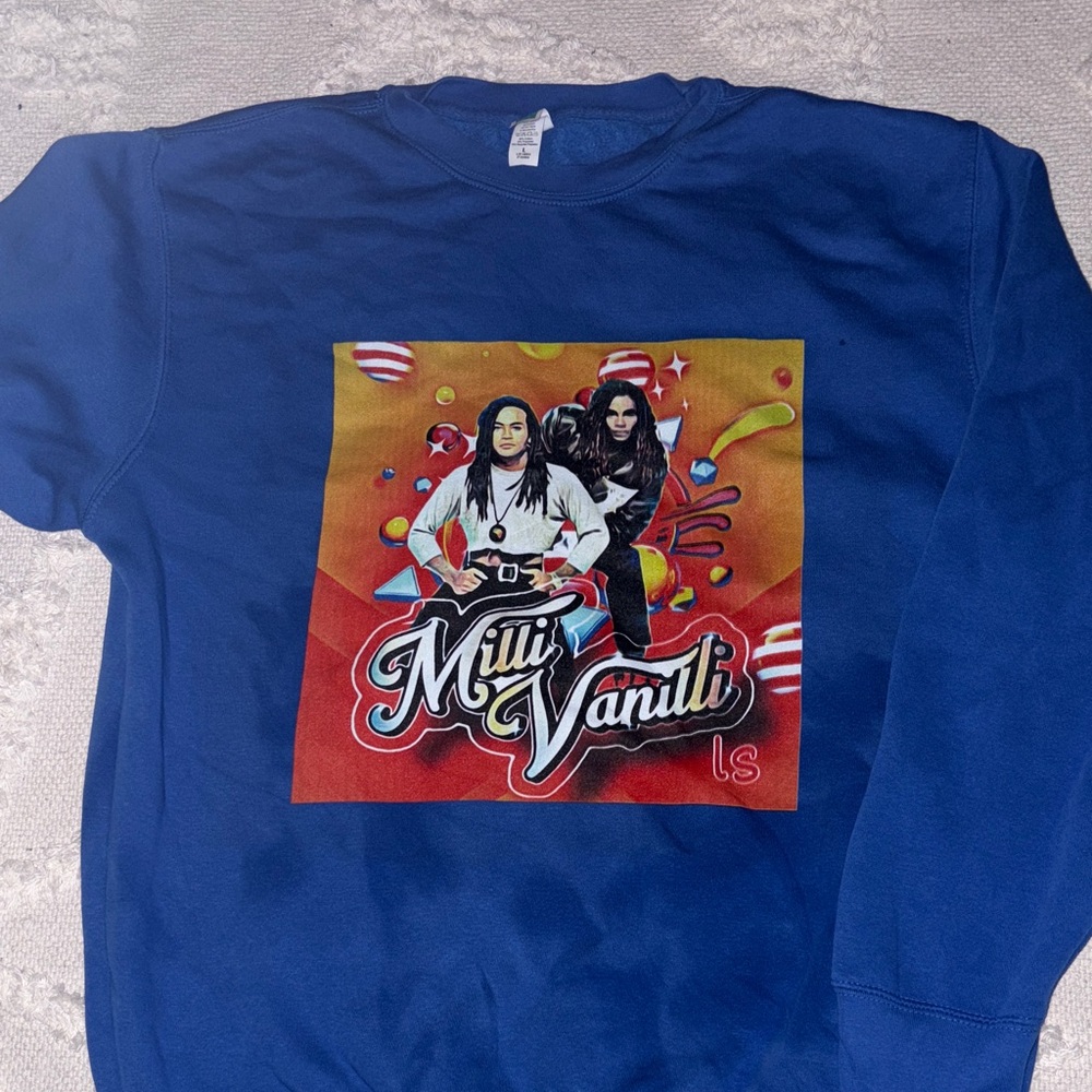 Blue Milli Vanilli Graphic Sweatshirt